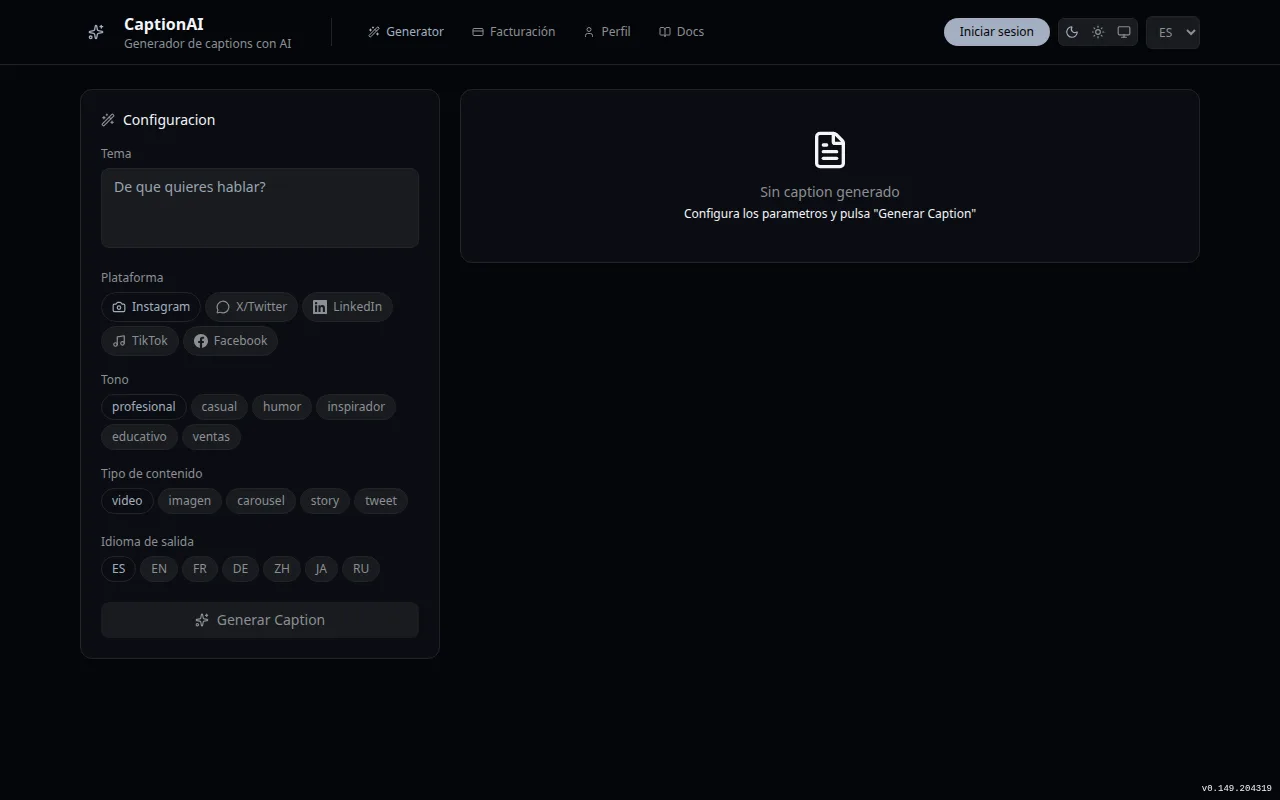 CaptionAI — product screenshot
