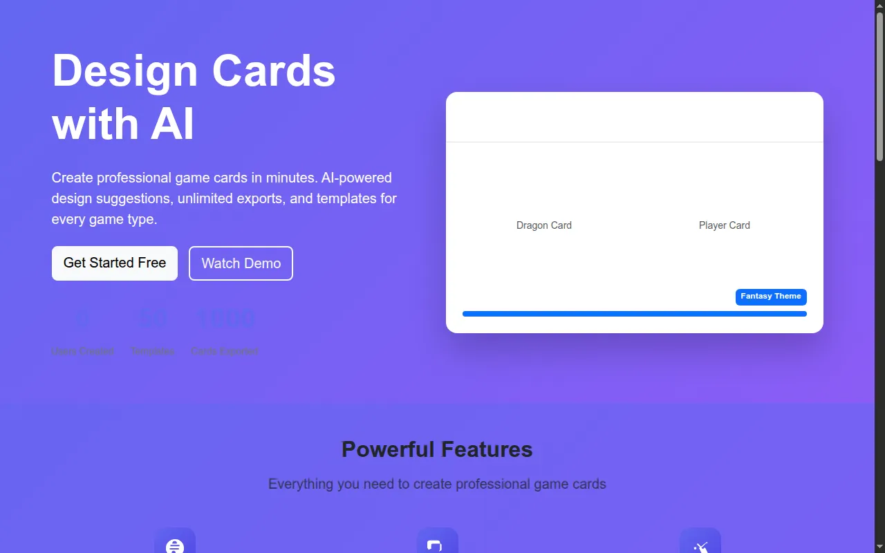 CardCreator AI — product screenshot