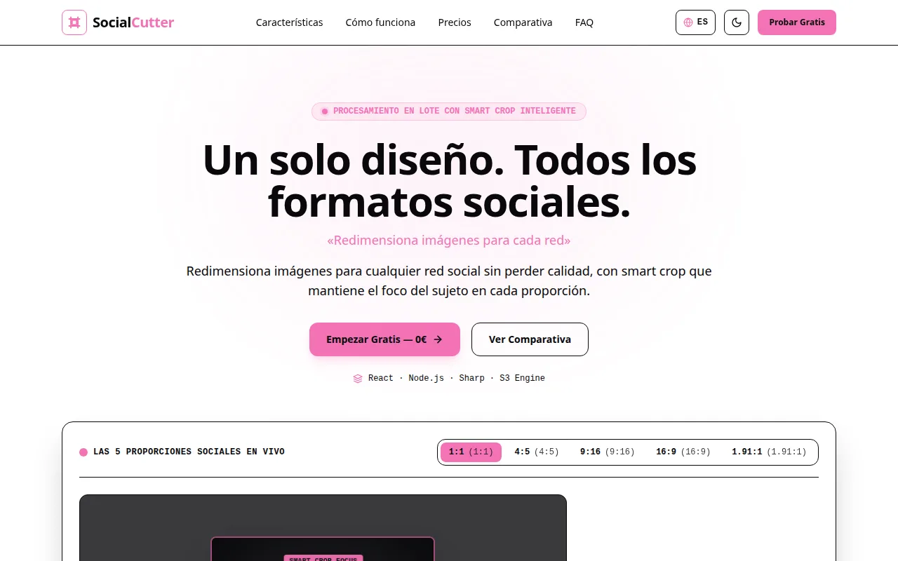 SocialCutter — product screenshot